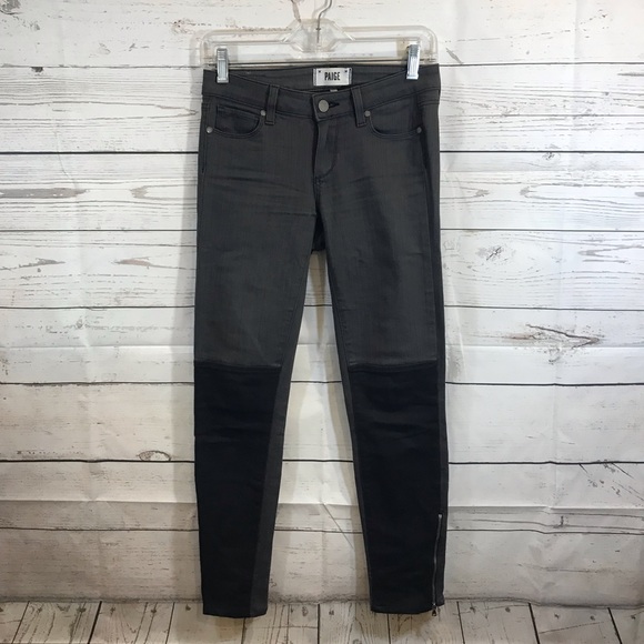 PAIGE Cara Ankle Zip Ultra Skinny Concrete Jeans - Picture 2 of 7